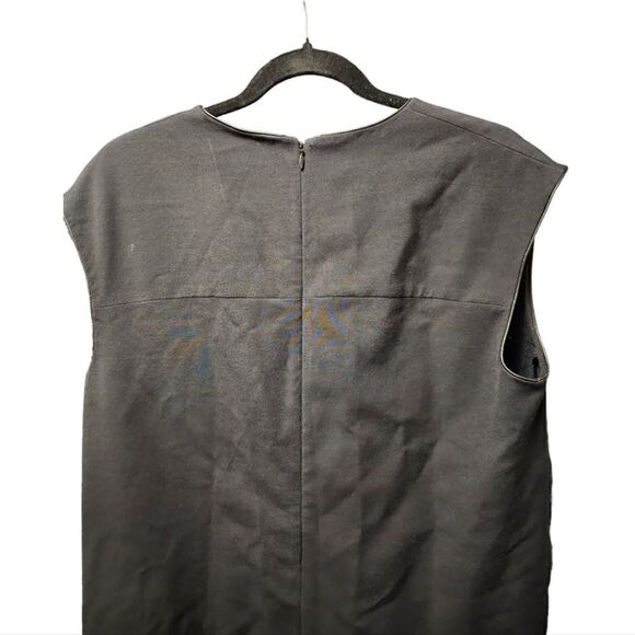 VINCE Black Midi Sheath Sleeveless Dress - Size Large - Picture 4 of 7